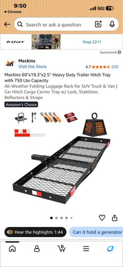 Harvey Duty trailer hitch Basket