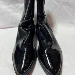 Free People Black Patent Leather Ankle Boot