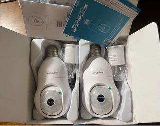 LaView 4MP Bulb Security Camera 2.4GHz 360° 2K Wireless “WiFi” Home / Business Surveillance Security Cameras (2 Pack) Brand New