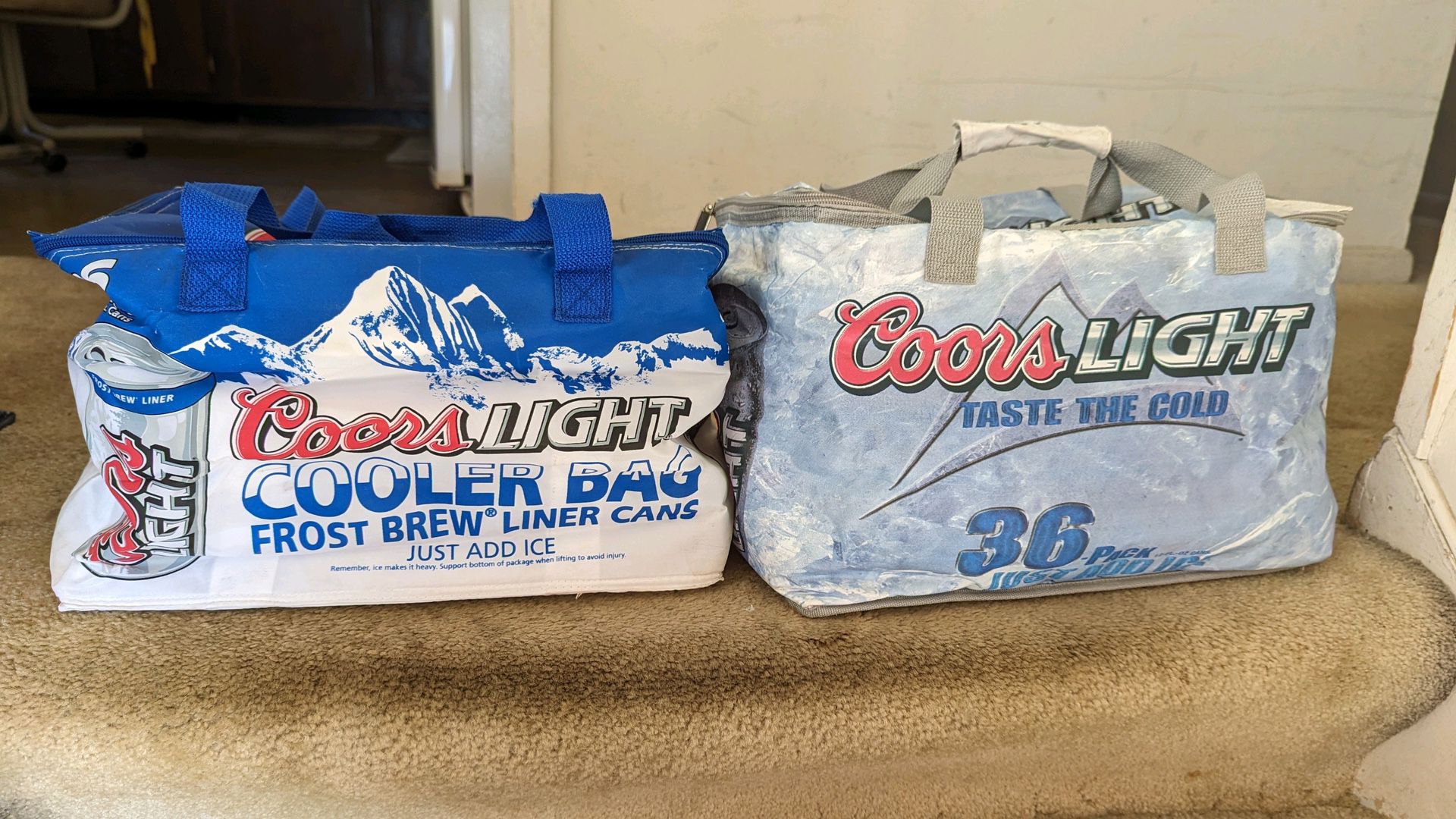  2 Coors cooler insulated bags