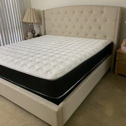 New In Box King Bed Frame With Mattress (Read Description Below)
