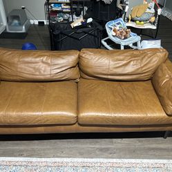 Cayenna Genuine Leather 81” Couch 