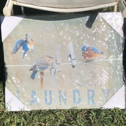 Very nice laundry room sign with birds!