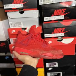 Jordan Flyknit Red 4s size 10 USED