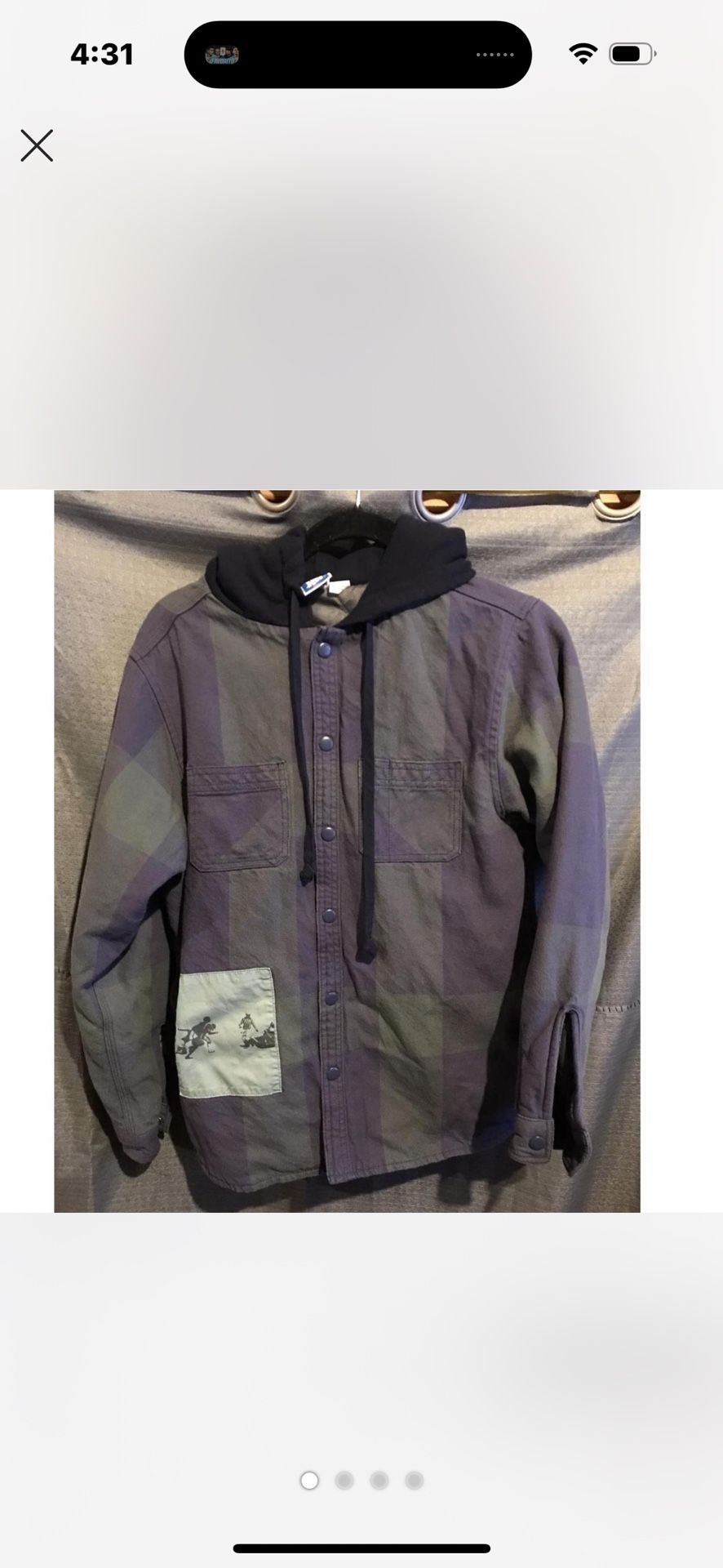 Men’s Small Undefeated Play Hooded Jacket . 