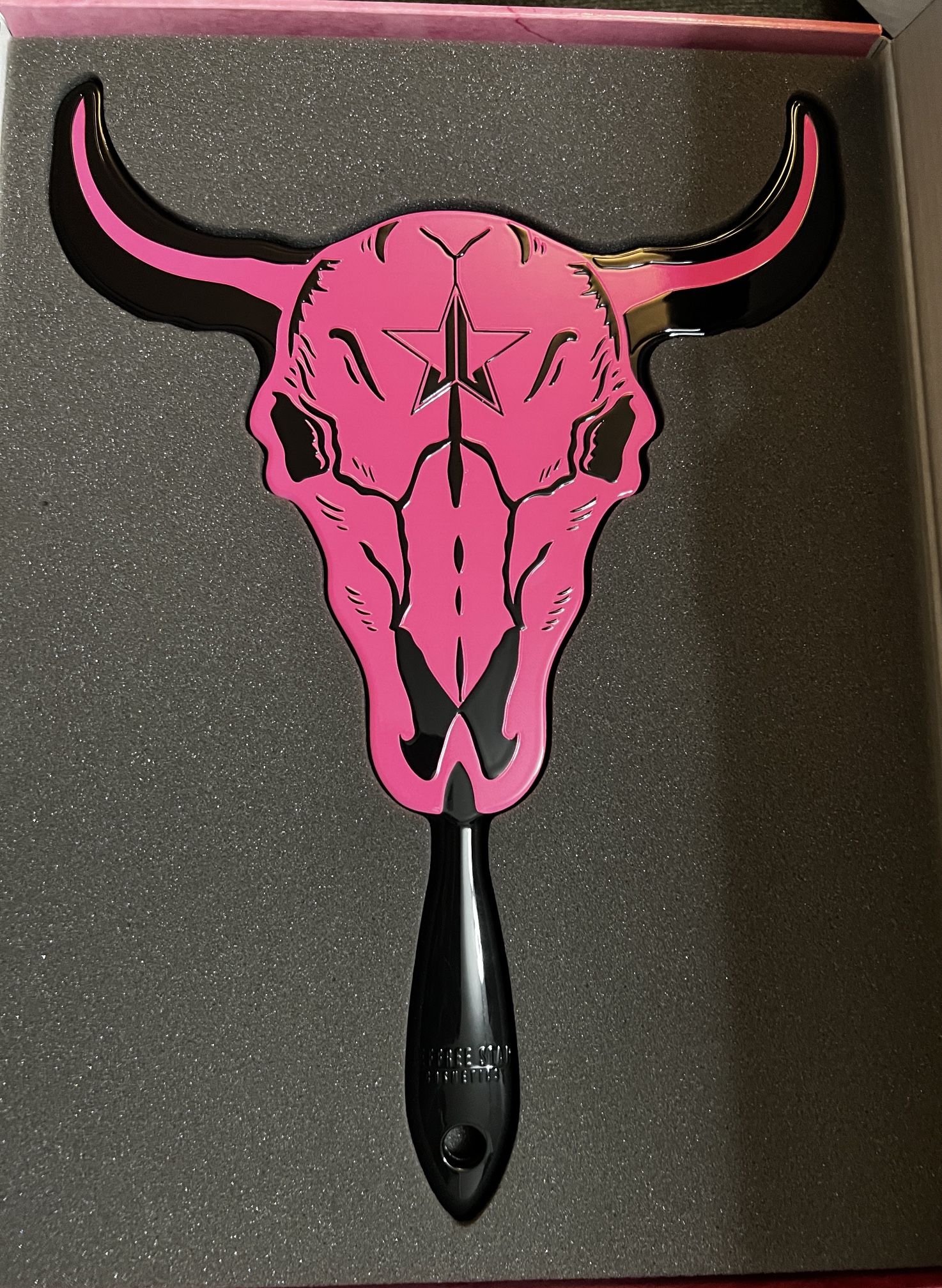 Jeffree Star Cosmetics Pink & Black Star Ranch Hand Mirror Cow Skull