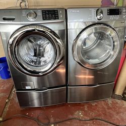 Samsung Washer and Electric Dryer Set With Steam Care