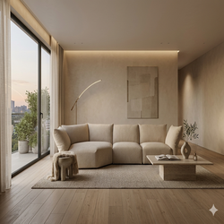 Oversized Italian-Style Curved Modular Sofa | Winston Porter | Retail $10K+