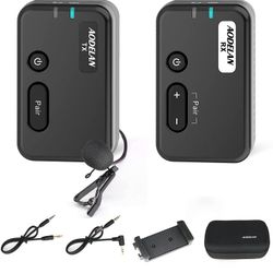 Wireless Lavalier Microphone - Clip-On Tansmitter and Receiver Mic Kit for Smartphones, Tablets, Cameras, Camcorders, and Other Recording Devices