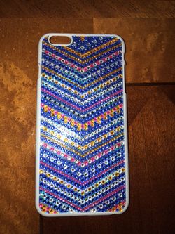 Silver and blue sparkly iPhone 6S Plus case