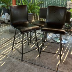 Set Of 2 Bar Stools - Black 