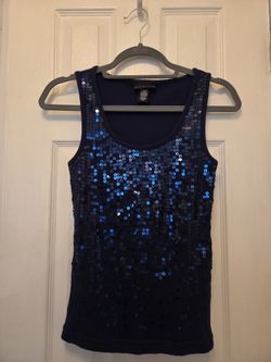 Apostrophe  Brand Ladies Blue Sequin Tank Top - Size S