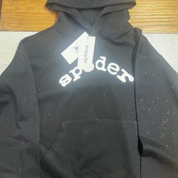 Spider Hoodie Black Rhinestone