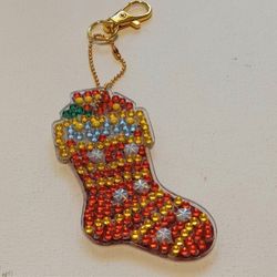 Blingy Christmas Stocking Keychain 