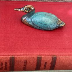 Vintage Scott Nelles Brass Duck Figurine Paperweight 