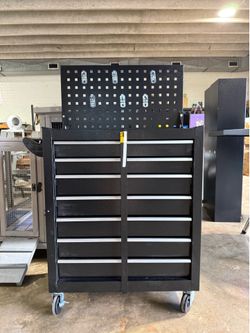 Brand new 7-Drawer Rolling Tool Chest with Hooks and Lockable Wheels,Tool Cabinet with Pegboard and Handle for for Garage,Workshop,Art Studio(Black) $