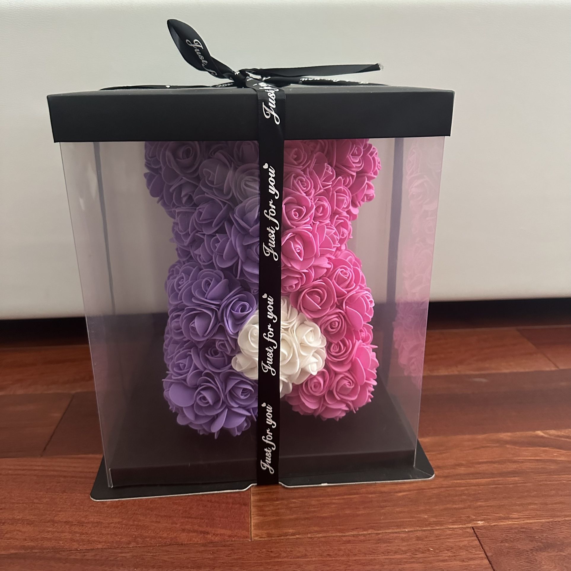 Rose Bear Valentine’s Gift Box Purple