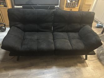 Black Couch Can Fold Down All The Way