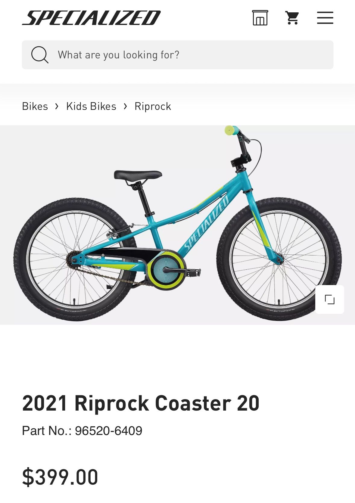 20in Specialized Riprock Coaster Kids Bike
