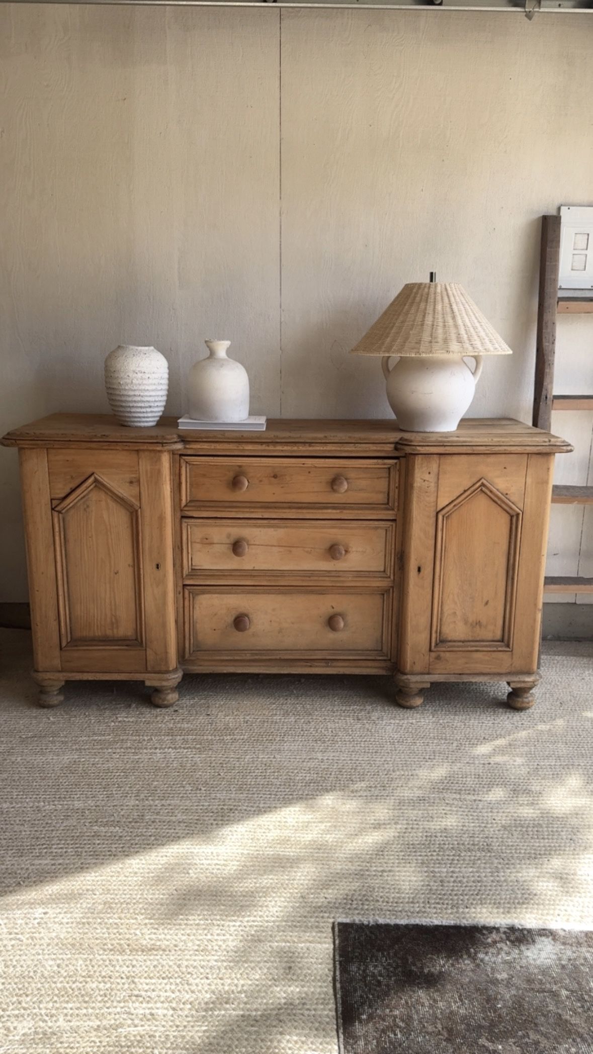 Antique English Pine Sideboard 