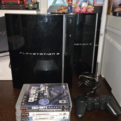 Original PS3 Fat 80GB With 5 Games