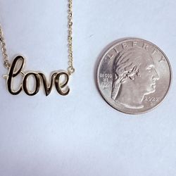 14K Gold “Love” Necklace 