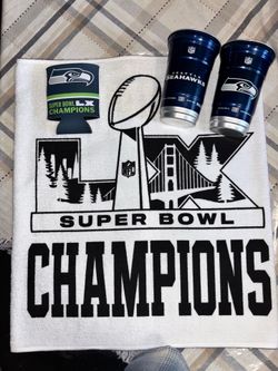 officially licensed Seattle Seahawks Super Bowl LX Champions commemorative memorabilia.