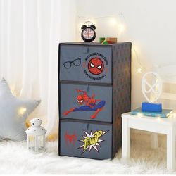 Marvel Spiderman 3 Drawer Soft Storage Unit with Poly Canvas Frame