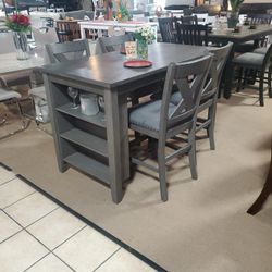 5pc Grey Counter Height Dining Set