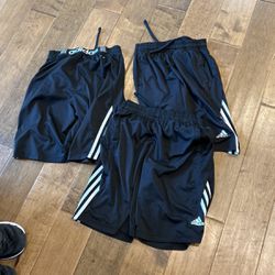 3 Pair Adidas Boys Athletic Shorts - Size Youth 10-12 