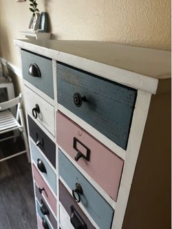 Hobby Lobby Distressed Multi-Color Drawer Dresser / Chest