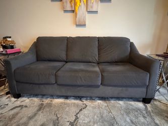 Gray couch set with silver studs