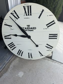 White Wood Clock