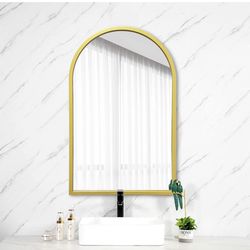 Arched Wall Mirror, Gold Arch Mirror, Bathroom Wall