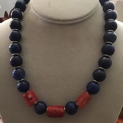 Lapis & Coral Necklace