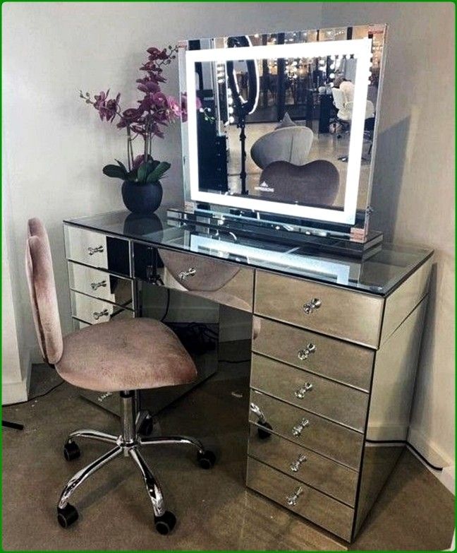 Vanity Makeup Table Hollywood Glam Mirror Table Set New