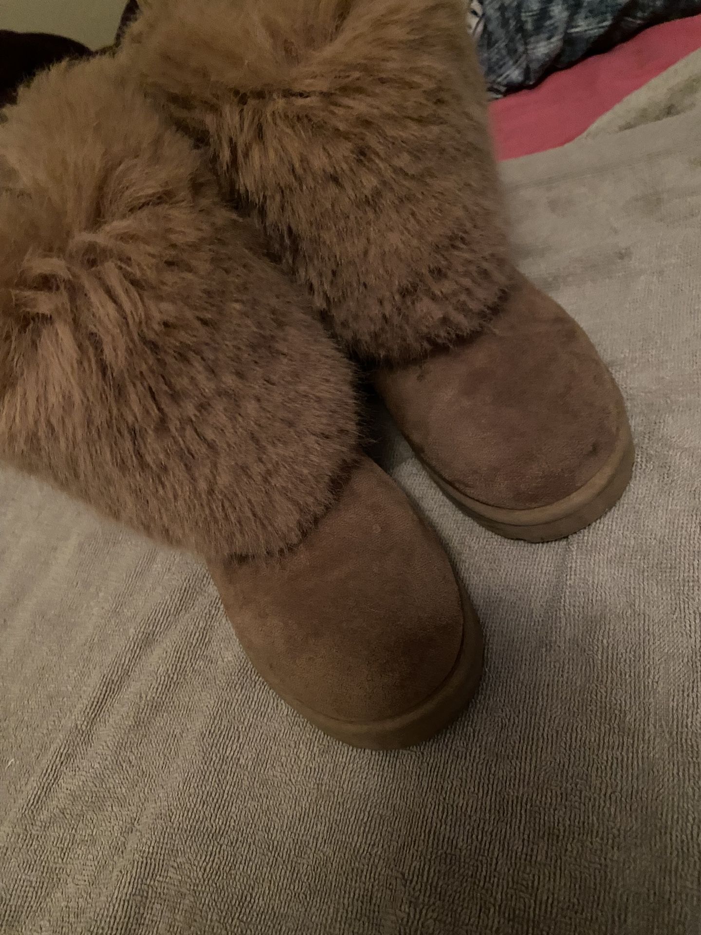 Brown Faux Fur Boots 