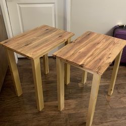 🛋️ Pair of Handmade Redwood End Tables – Gorgeous Grain, Brand New Build! – $200 