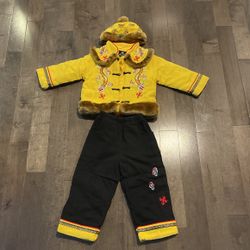 Toddler Boy Chinese Emperor Sets For Winter (Fit 2/3 Y)