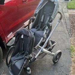 Uppa baby stroller with 2 rumble seats and bassinet