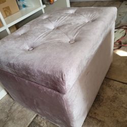 Velvet Light Pink Ottaman
