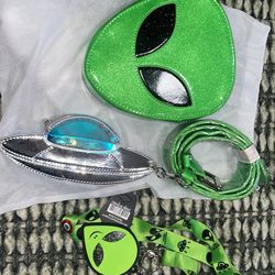 Alien Fanny Pack Club Exx And Coin Purse/Wallet Alien Lanyard And Keychain