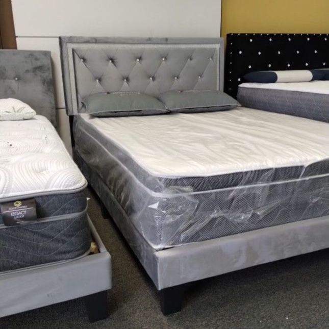 New Twin Size Bed With Mattress And Free Delivery. Also Comes In Full Queen And King.