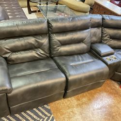 Leather Reclining Sectional