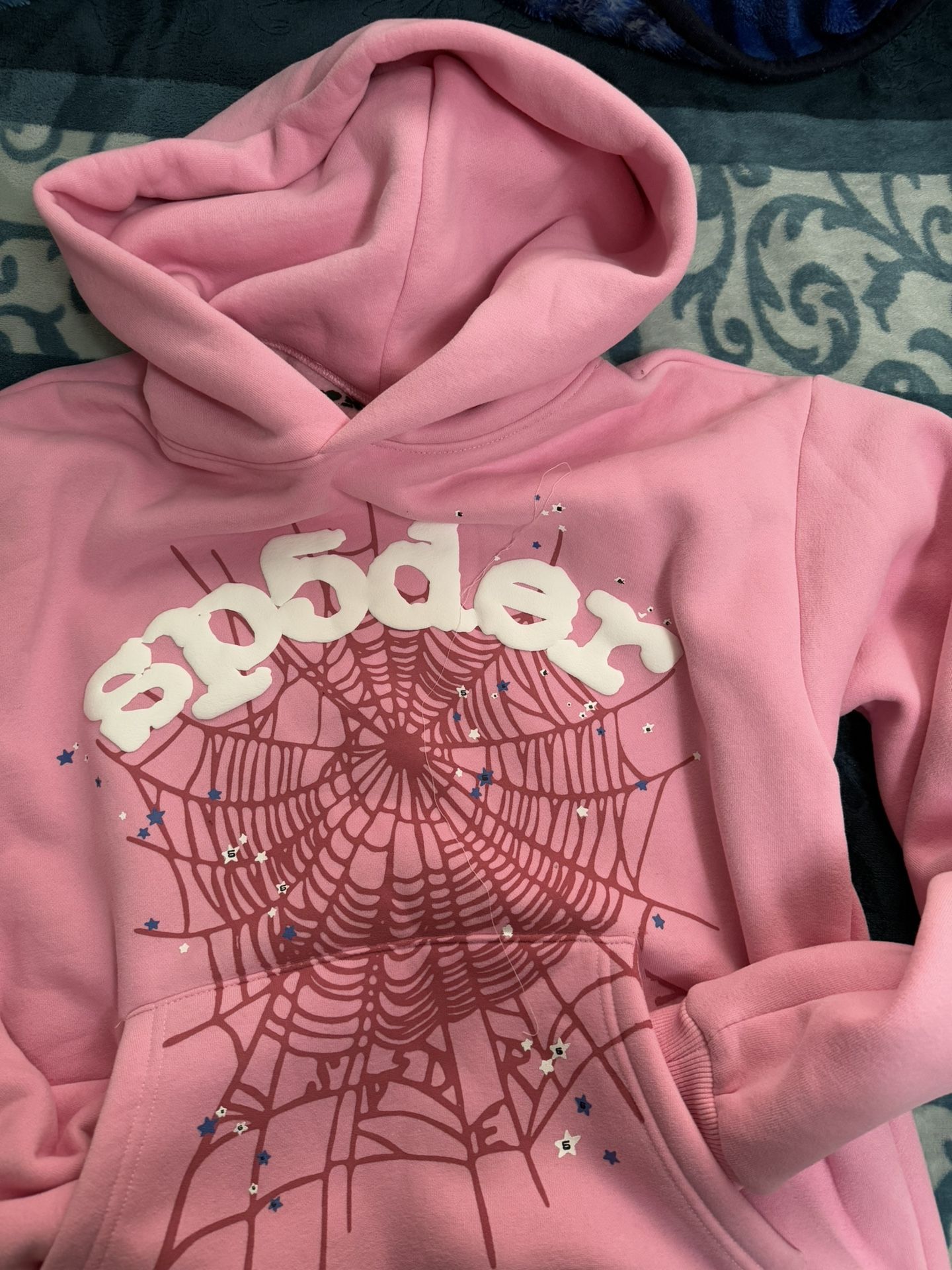 Hoodie Spider Color Pink Size Small