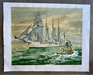 Artist Proof; Harry J Schaare Marine Lithograph/Serigraph signed 25/25