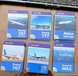 United Airlines Aircraft Fleet Trading Cards Complete Set of 6 - New 2025/2026