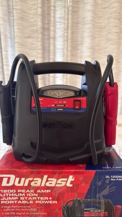 Schumacher Electric 1200A Lithium Car Battery Jump Starter and Power Station, 4-in-1 Solution, 150-PSI Air Compressor, 2.4A USB Charging, for 12V Powe