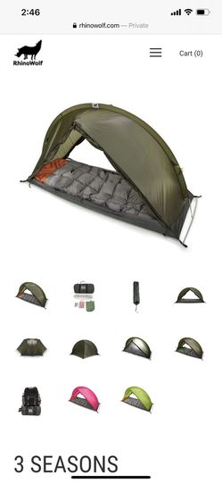 Rhino Wolf Tent/Mattress/Sleeping Bag Combo