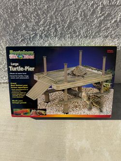 Penn-Plax Reptology Aquatic Turtle Pier and Basking Platform | Floating Above Tank | Decorative, Functional, and Naturally Inspired for Aquariums and
